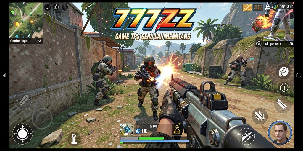 Tampilan aksi seru dalam permainan TPS 777ZX.