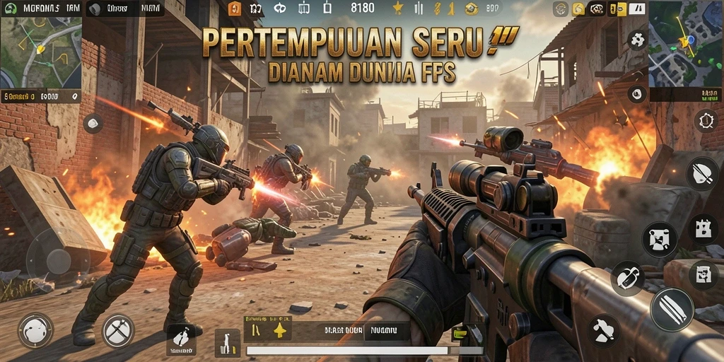 Tangkapan layar menunjukkan aksi seru dalam pertempuran FPS.