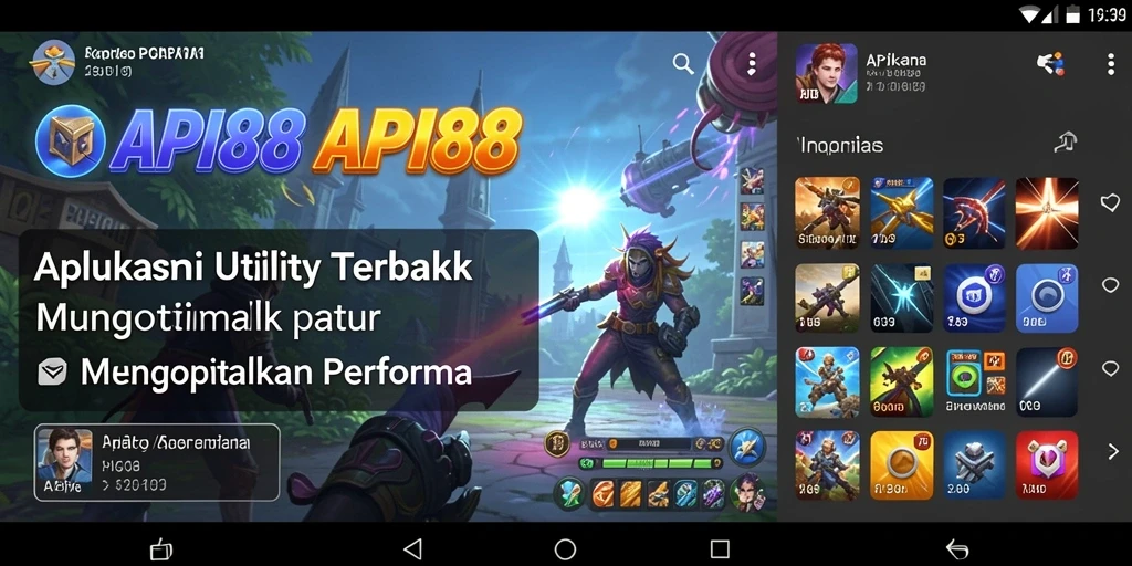 Tampilan utama API88 memudahkan pengguna mengakses semua fitur utility.