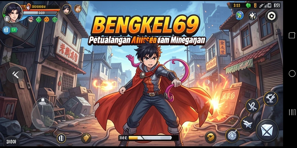 Screenshot gameplay BENGKEL69 menampilkan aksi karakter anime yang dinamis.