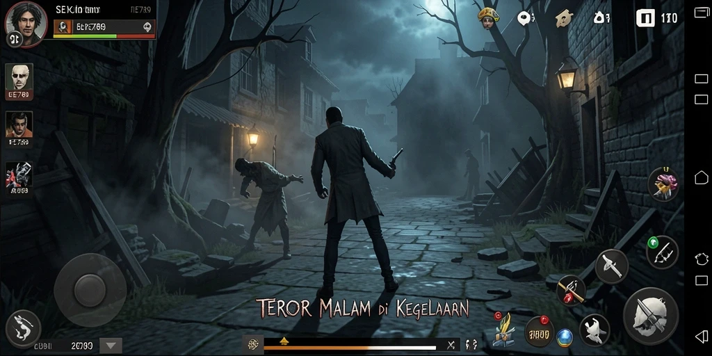 Screenshot menampilkan suasana menegangkan dan kegelapan mendalam dari EE789.