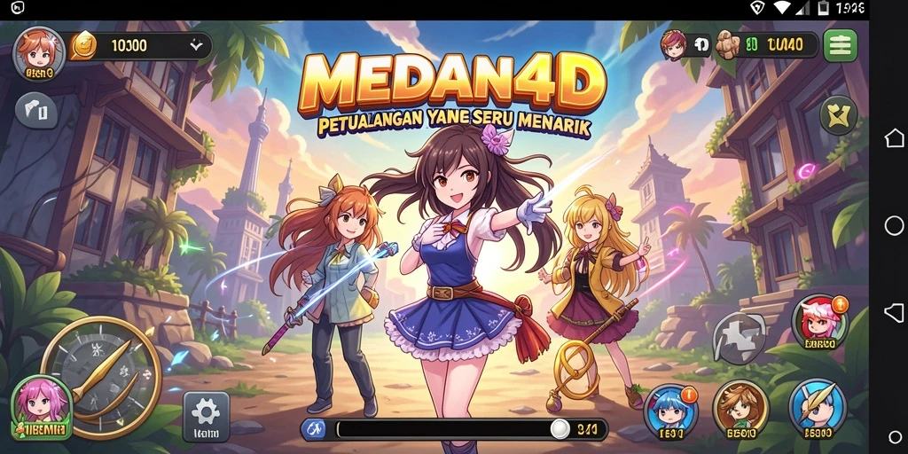 Tampilan gameplay MEDAN4D yang penuh warna dan dinamis.