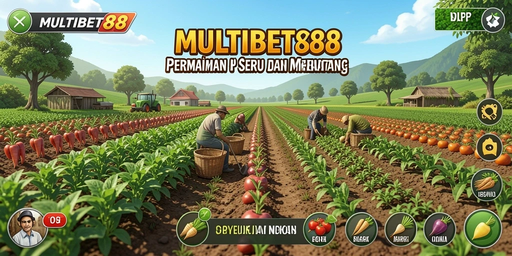 Screenshot MULTIBET88 menunjukkan aktivitas bertani yang seru dan interaktif.