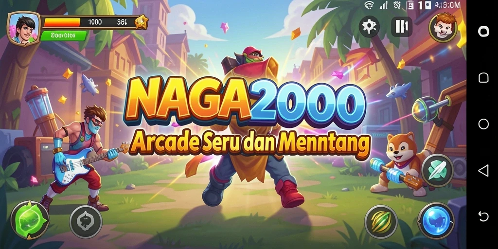 Screenshot NAGA2000 menampilkan aksi seru dalam permainan Arcade yang menantang.