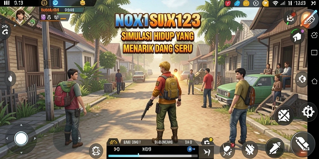 Tampilan gameplay NOX123 dengan pengalaman simulasi yang mendalam.