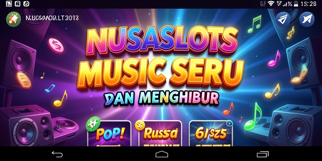 Tangkapan layar NUSASLOTS menampilkan gameplay yang penuh musik dan kegembiraan.
