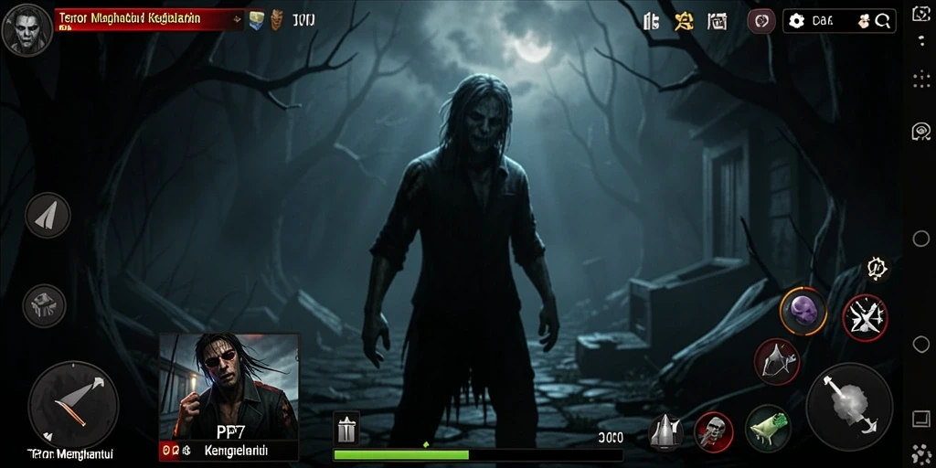 Gameplay PP7 dengan suasana menegangkan yang mencekam.