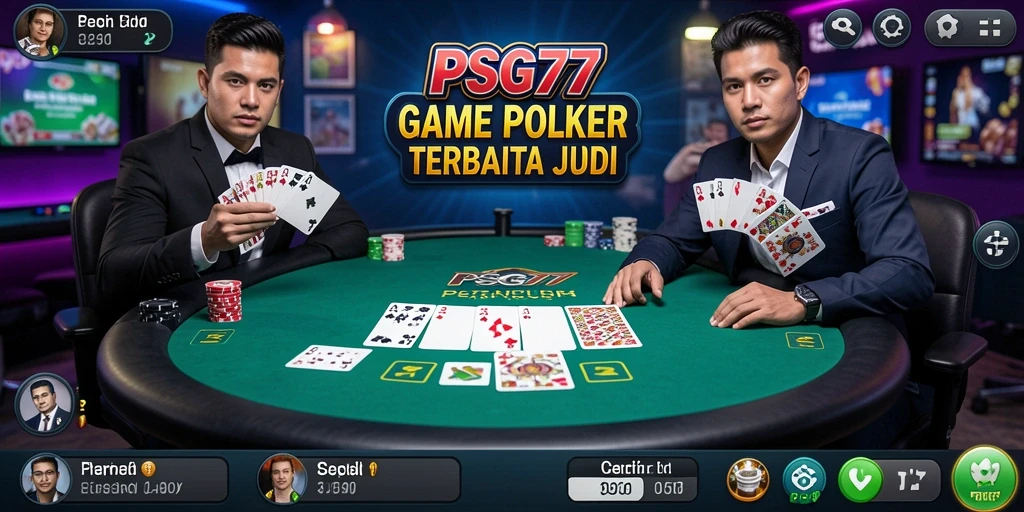 Screenshot gameplay Poker PSG77 menampilkan momen menegangkan.