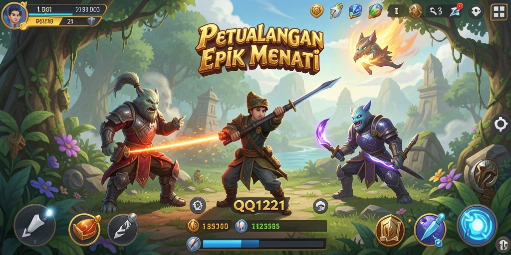 Screenshot gameplay QQ1221 yang menampilkan petualangan mendebarkan.
