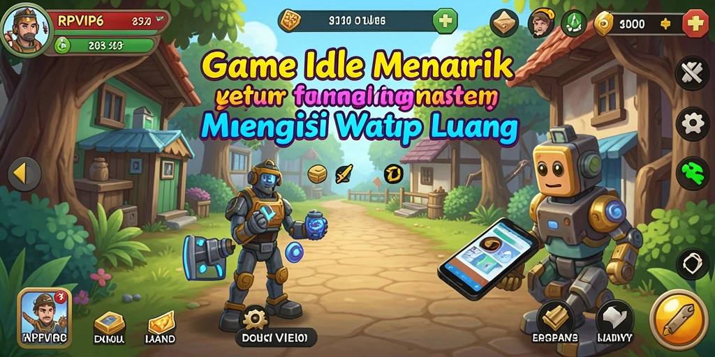 Tampilan gameplay RPVIP6 dengan karakter sedang beraksi dalam mode Idle.